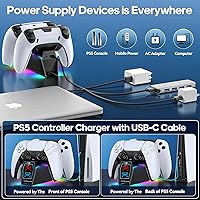 Vista 3 de PS5 Controller Charger Station Compatible with PlayStation 5 Faceplates Edge & Dual Controller, 9 Lightings PS5 Accessories Charging Station, PS 5