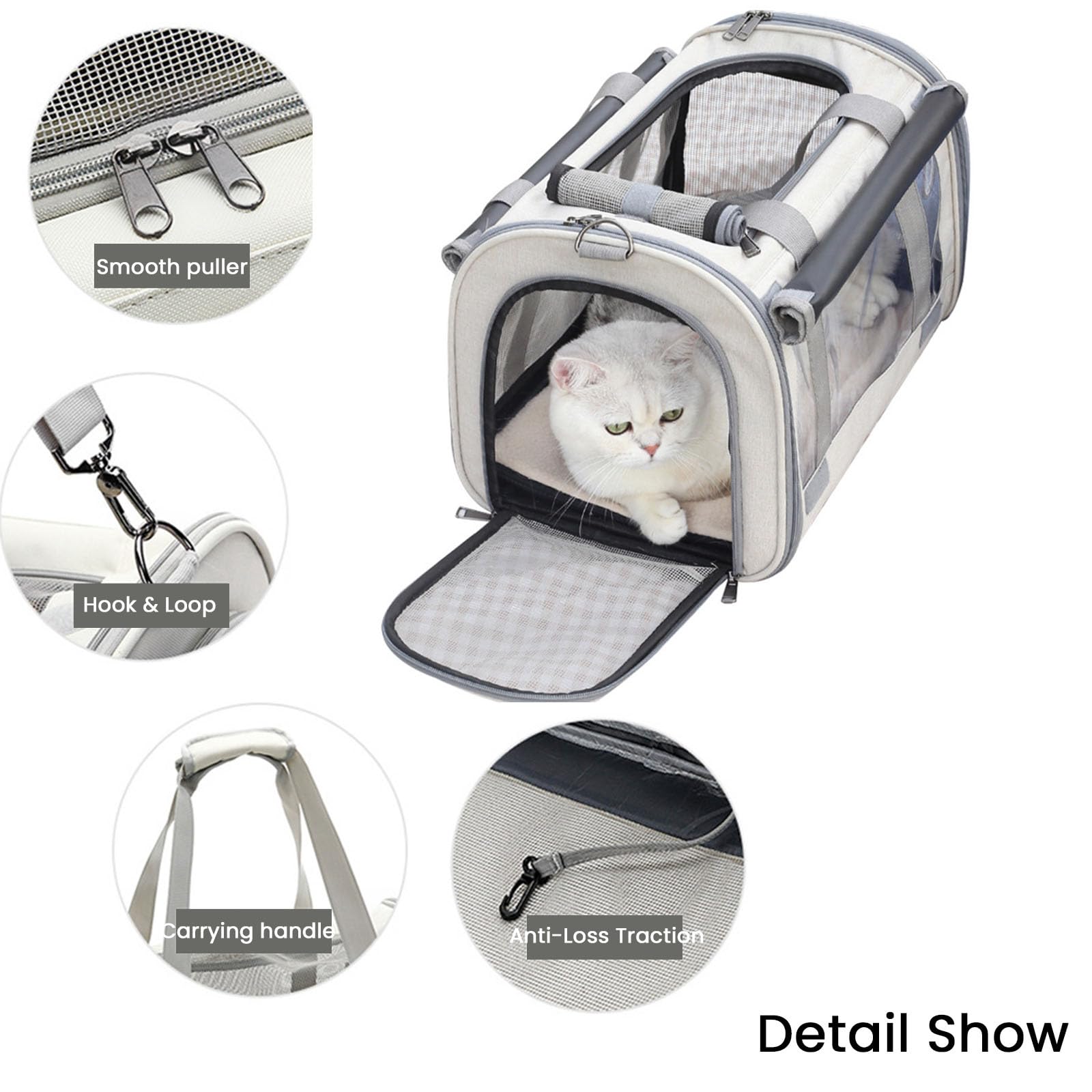 Transportin Gato Perro Pequeño, Bolsa Transporte Mascotas Transportin Gato Plegable Transpirable Duradera Bolsa de Transporte para Cachorros y Gatitos, Viaje, Paseo (46x30x30CM,Rosa)