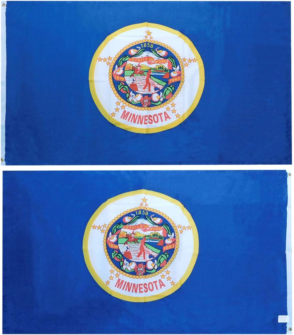 Trade Winds State of Minnesota Premium Quality Heavy Duty Fade Resistant Double Sided 100D Woven Poly Nylon 3x5 3'x5' Flag Banner Grommets (RUF)