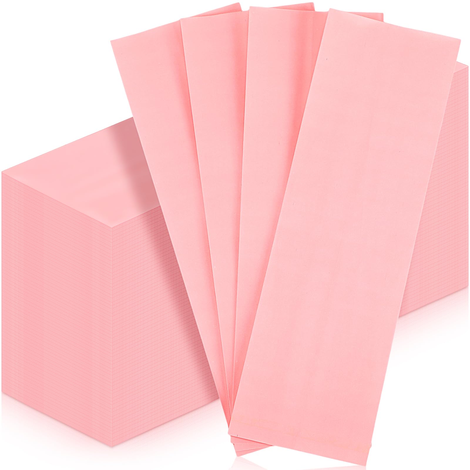 Zhehao 200 Pcs Kraft Paper Bags Kraft Churro Bags Grease Silverware Sleeves for Resistant Utensils Cutlery Cookies Bakery Candy Treats (Classic,Pink)
