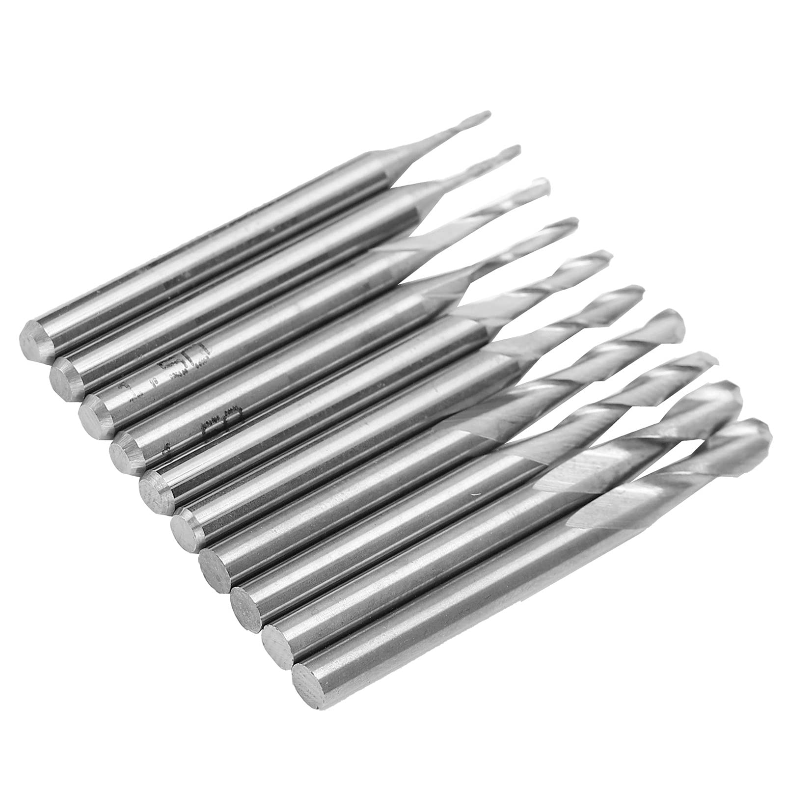 Zestaw Frezów Trzpieniowych Spiralnych 3,175 Mm, 10 szt., Frezy CNC ze Stali Wolframowej do Grawerowania, pasują do Trzpienia 3,175 Mm, Kompatybilne z Marmurem z Drewna Akrylowego i PCV