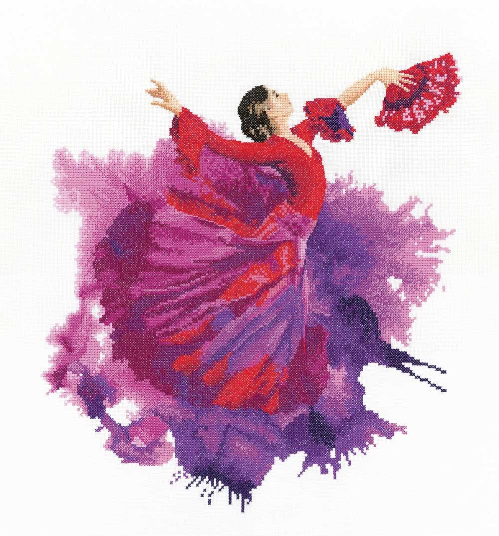 Heritage Crafts Clear Flamenco - Counted Cross Stitch Kit - Aida