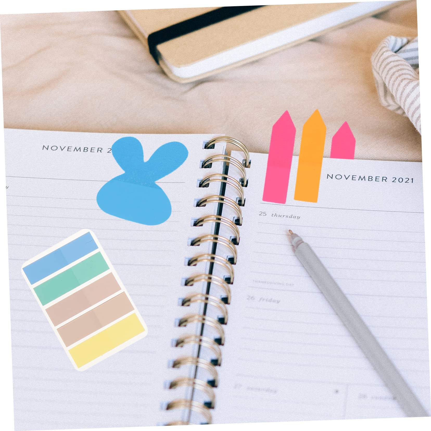 HOMSFOU 5 Sätze Buntes von Haftstreifen Pet Transparente Index Tabs Selbstklebende Notizen für Bücher und Farben Wasserfest für Organisation und Planung