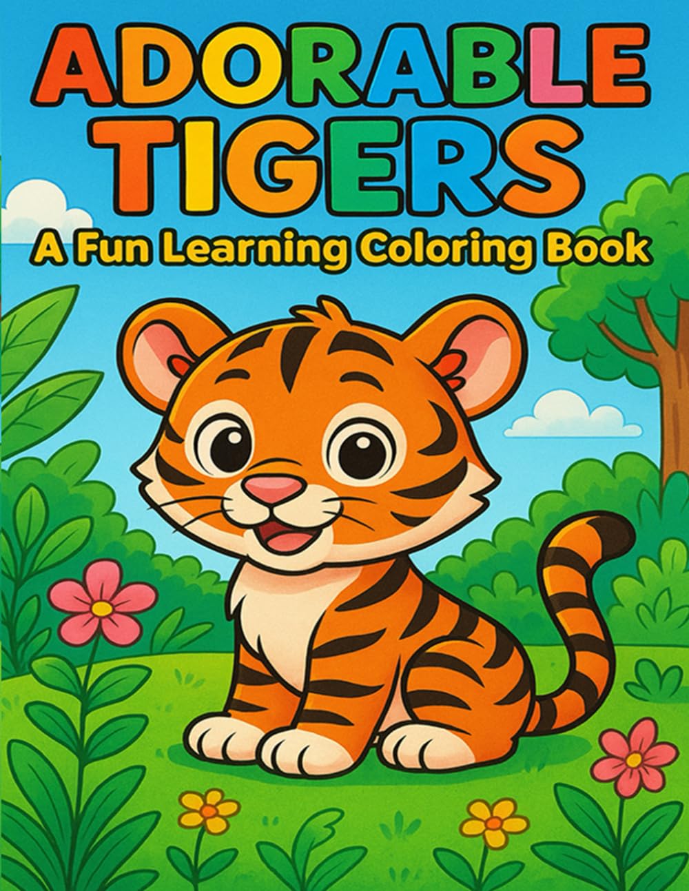 Adorable Tigers: A Fun Learning Coloring Book