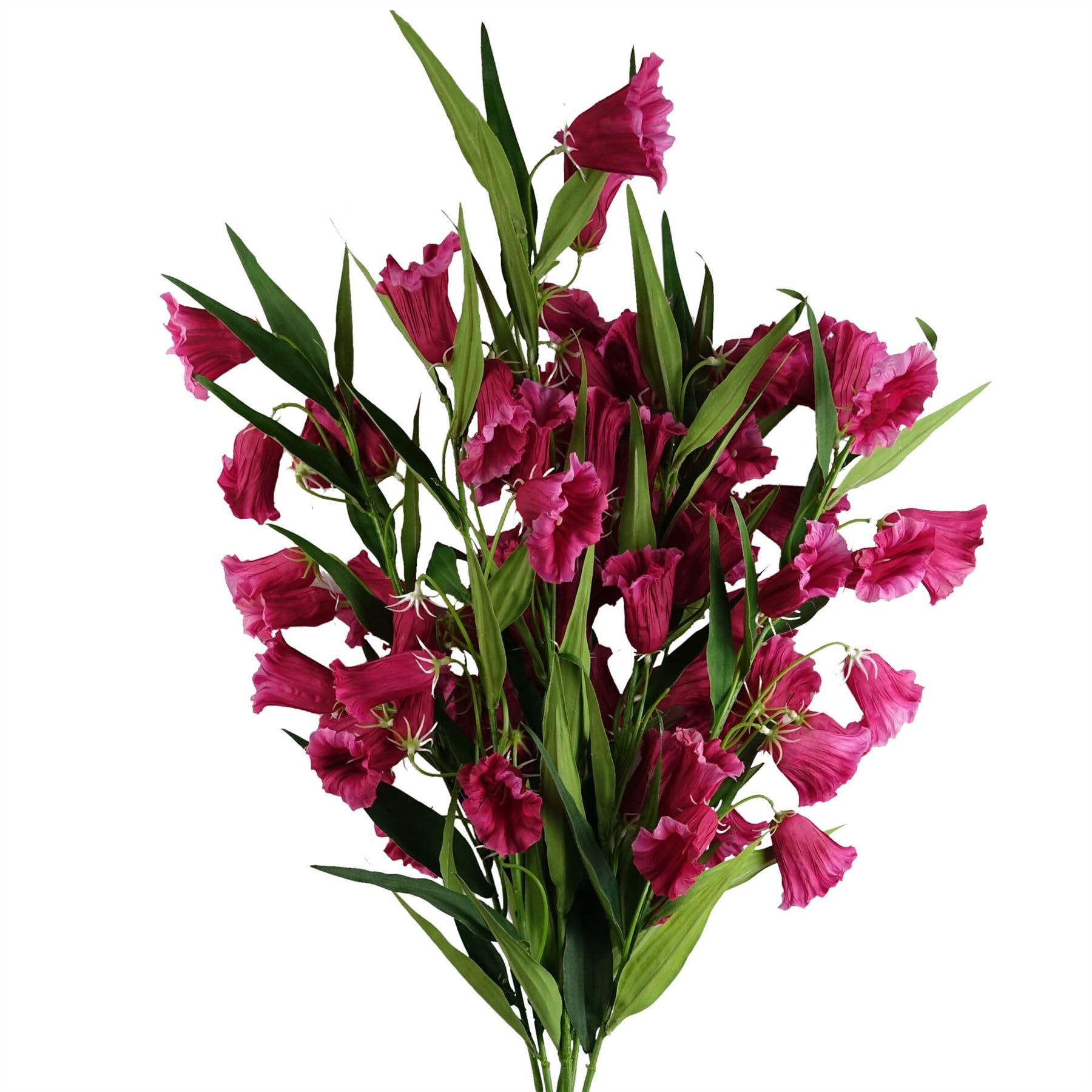 Leaf Trumpet Artificial Flower 100cm Fuchsia Pink Silk Pack of 6