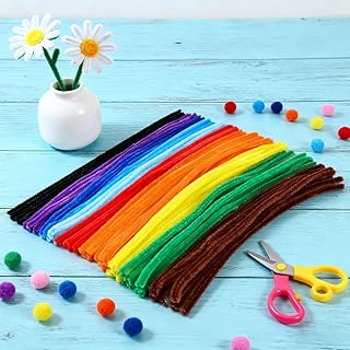 100 PCS Multi-Colored Pipe Cleaners,Chenille Stems,Pipe Cleaners for Crafts,Creative Gift Wrapping Party Decorations