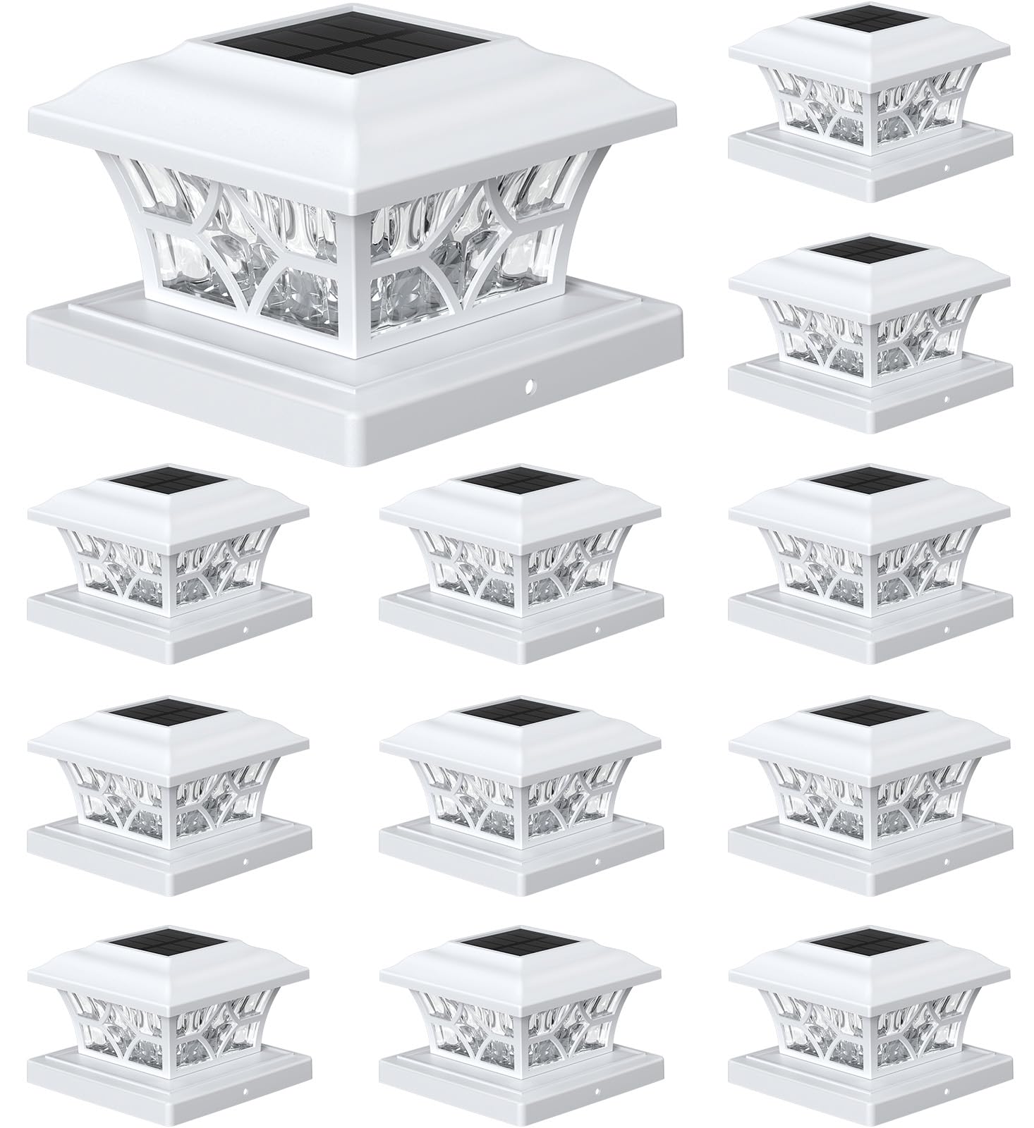 APONUO Solar Post Cap Lights 12 Pack