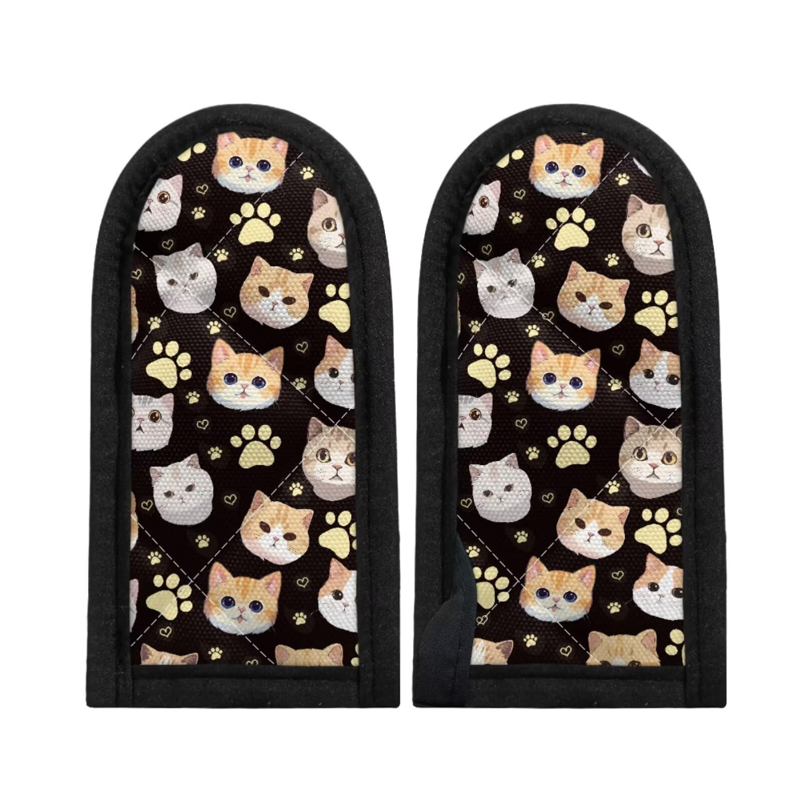 Coldinair Cat 2 Pieces Hot Pan Handle Sleeves Heat Resistant Covers Non-Slip Holders for Home Kitchen Cooking Cookwares, Colorful Eggs Hot Skillet