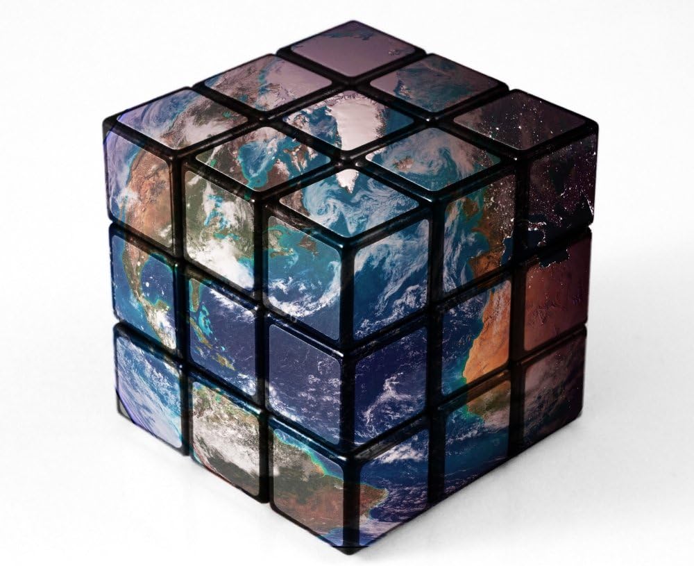 Amazon Com Earth As Rubiks Cube Poster Print By Spencer Suttonscience Source 36 X 24 Home Kitchen