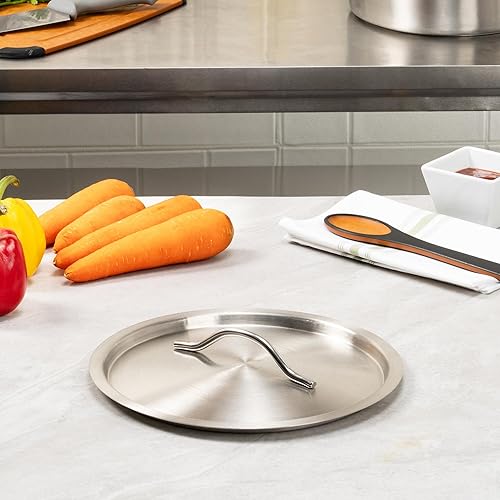 Miniatura 4 de Restaurantware Solo tapa tapa Met Lux para sartén de inducción, 1 tapa para sartén profunda de 7.5 y 13.5 cuartos de galón, tapa de acero inoxidable