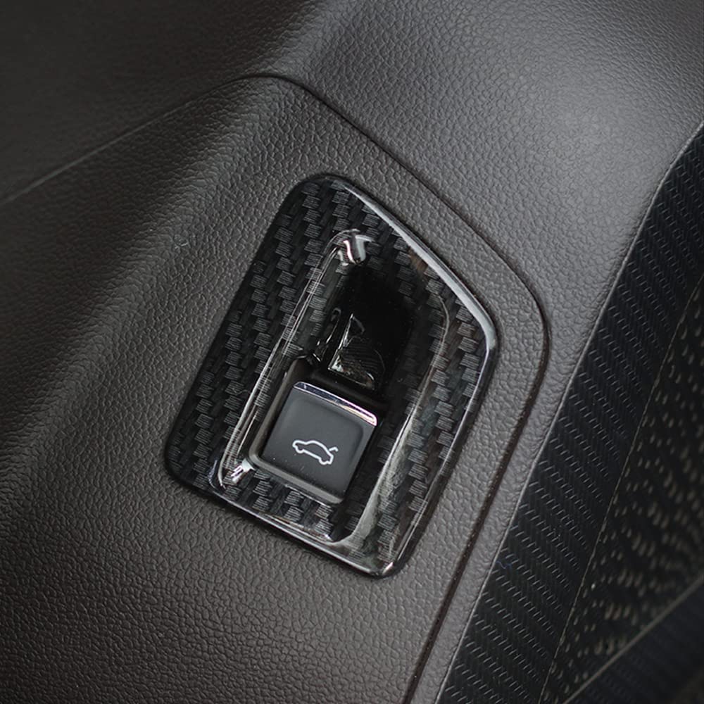 CHICHENKJ for Volkswagen Atlas 2018 2019 2020 2021 2022 2023 Atlas Cross Sport Accessories, Driver Seat Trunk Door Button Cover ABS Carbon Fiber Texture