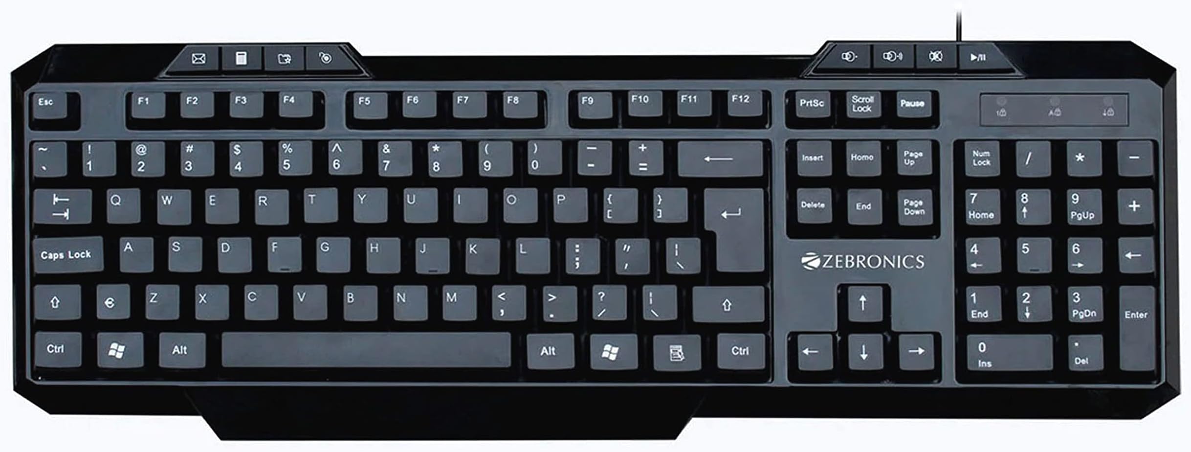 ZEB-KM2000 USB Wired Multimedia Keyboard (USB 2.0, Black Color)
