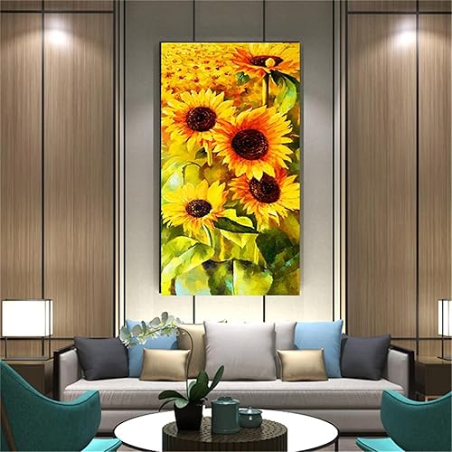 Pintura de diamante hermoso girasol kit de pintura de diamante grande 5D para adultos bordado cuadrado completo pintura de diamantes de imitación de