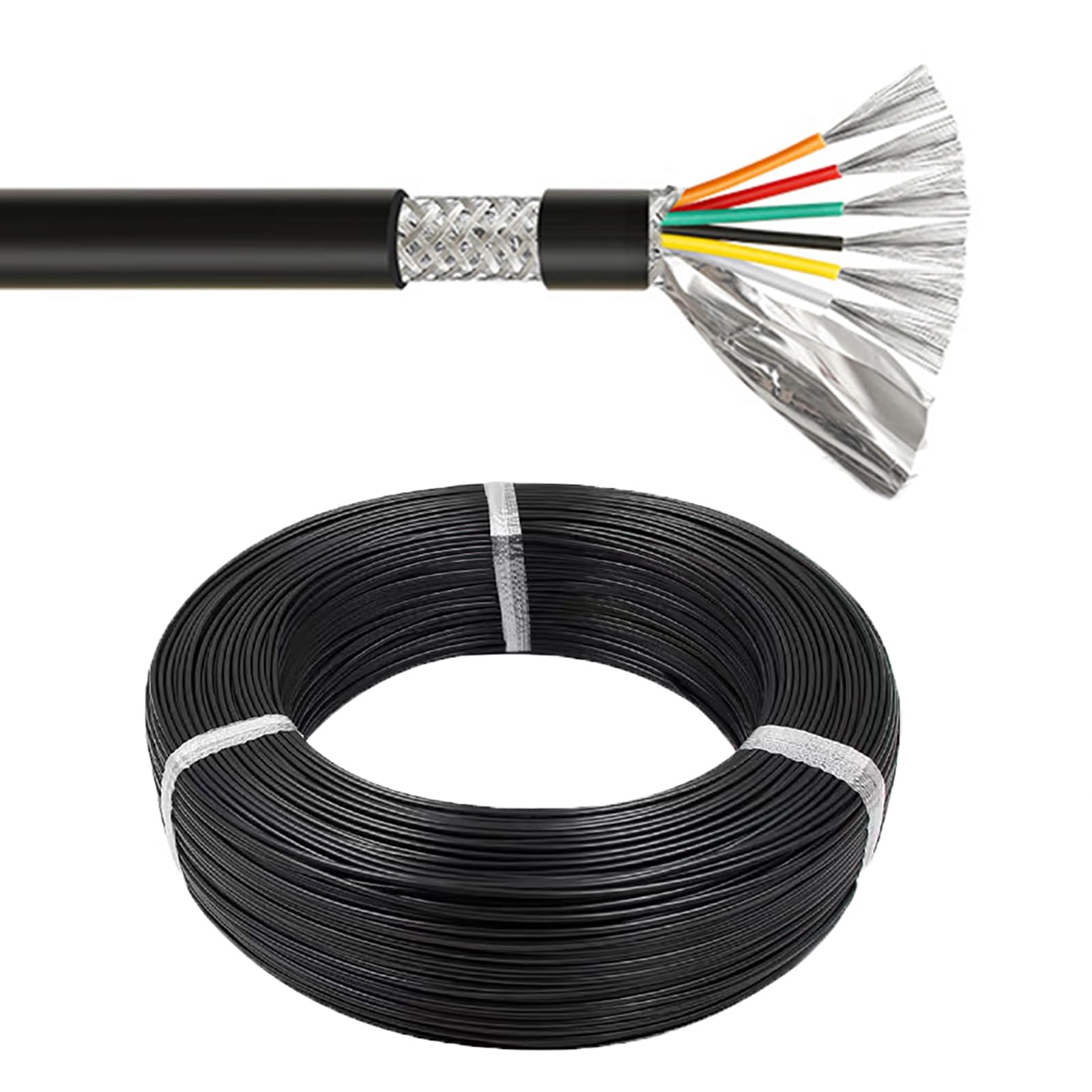 Cable Blindado De 6 Núcleos, Cobre Estañado, Lámina Y Trenza, Abrasión