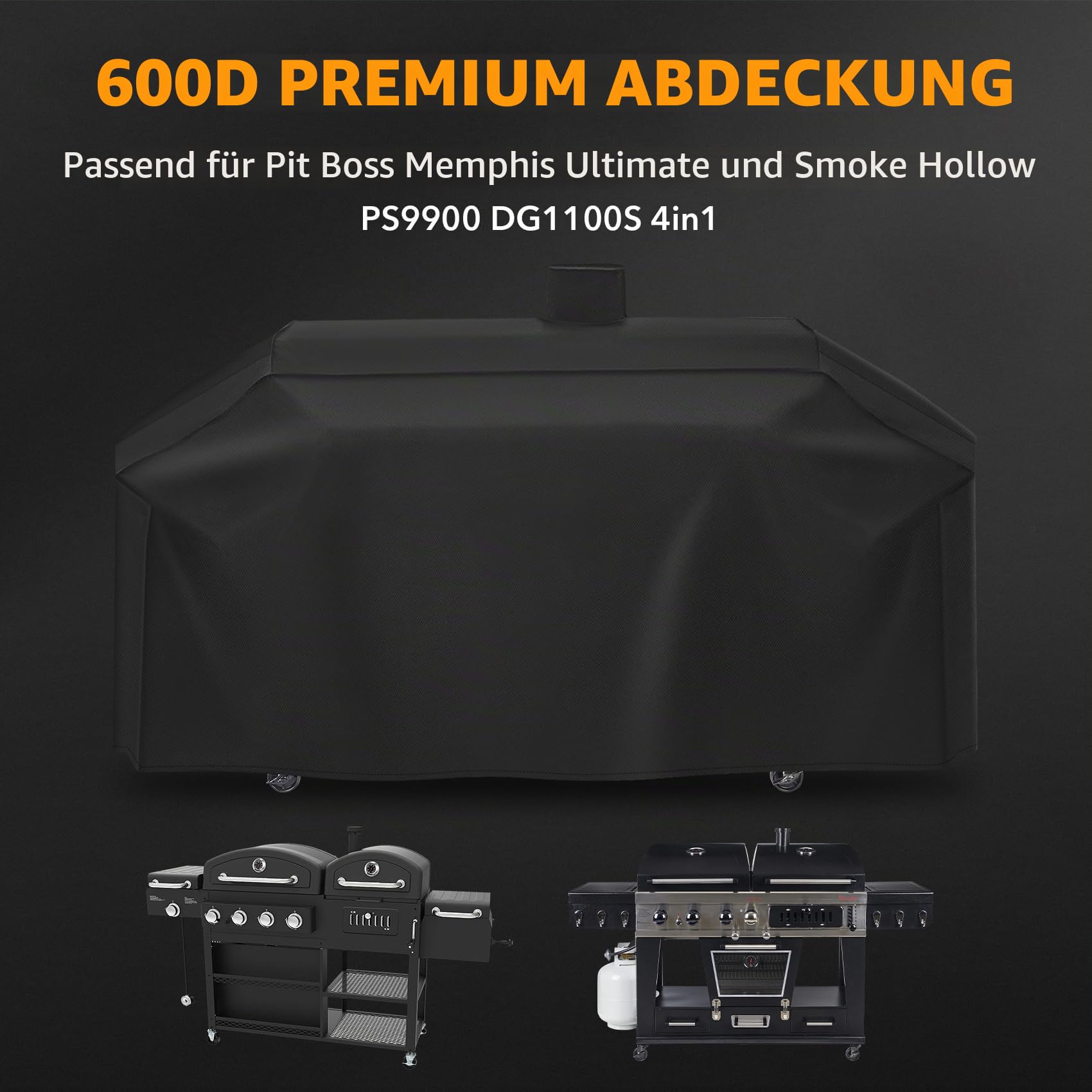 RunTo Premium Heavy-Duty Series Pit Boss Memphis Ultimate Grill Cover and Smoke Hollow PS9900 DG1100S 4in1 Combo Grill Cover GC7000 Gas-/Holzkohlegrill