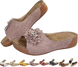 Desihabit - Sandalias de cuña cómodas y antideslizantes para mujer, con punta abierta, para mujer, informales, con soporte de arco