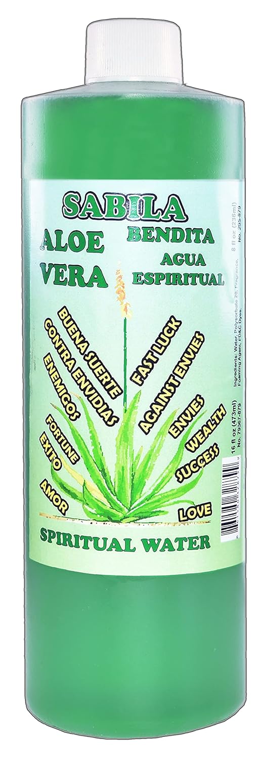 3 BOTTLES ALOE VERA SPIRITUAL WATER-SABILA AGUA ESPIRITUAL 16 OZ. - MAGICK PAGAN