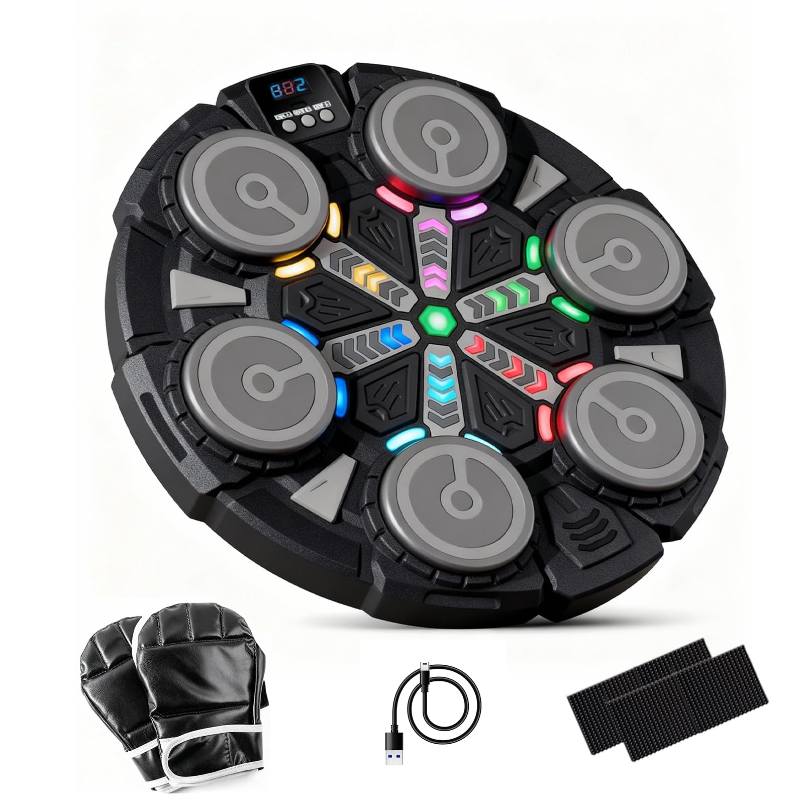 Shaeotek Music Boxing Machine, Smart Bluetooth Boxing Machine with Gloves, Wall Mounted Music Punch Machine UK for Office, Gym, Train, Home Entertainment
