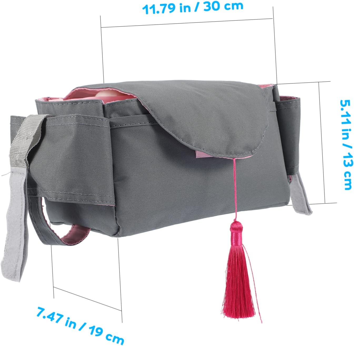 Toddmomy Portable Diaper Organizer Bag with Handle Capacity Stroller Organizer for Diapers and Supplies Lightweight and Convenient Design for Moms the Go Tassel