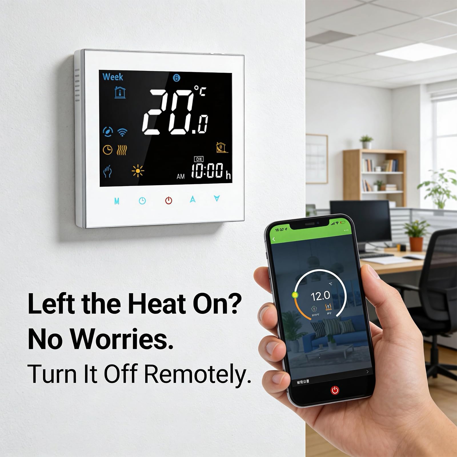 Smart Wifi Termostat Programowalny termostat wody Wyświetlacz LCD Regulator temperatury współpracuje z Alexa Google Home IFTTT 5A 95~245VAC, biały panel koloru czcionki (regulowana jasność)