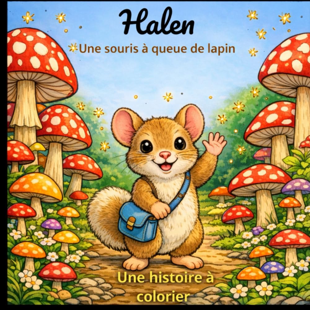 Halen Une souris à queue de lapin: Une histoire à colorier (MohsArts)