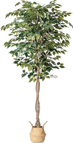 Miniatura 2 de Árbol de ficus artificial de 6 pies con maceta, planta de seda sintética para interiores y exteriores, para decoración del hogar, oficina, sala de
