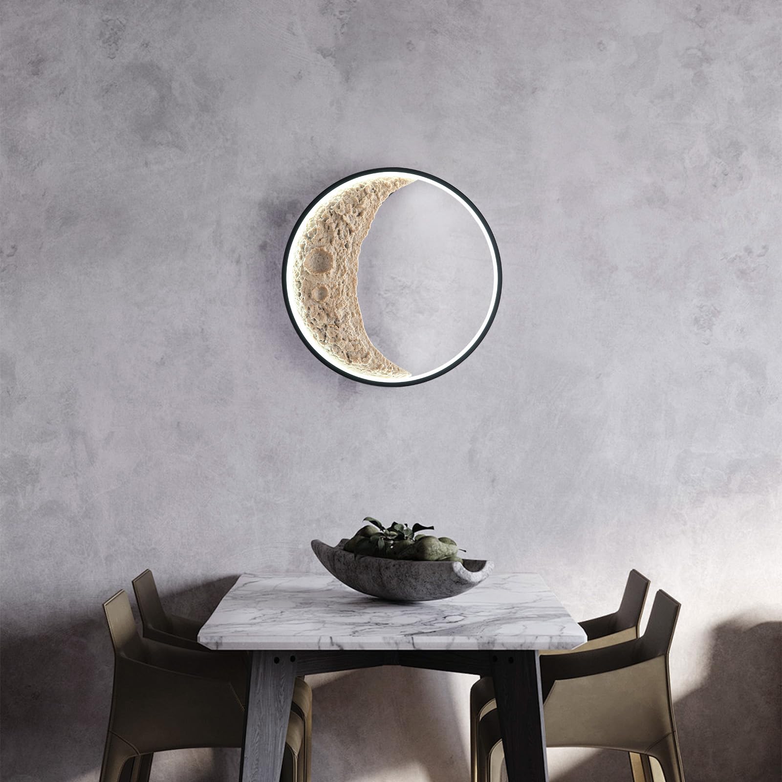 Moon Lampada da Parete, 3D Lampada Luna, Decorativo Applique da Parete Interno, Applique Camera da Letto LED, Luce calda, Adatto per Soggiorno, Camera da Letto, Corridoio, Ingresso,30cm