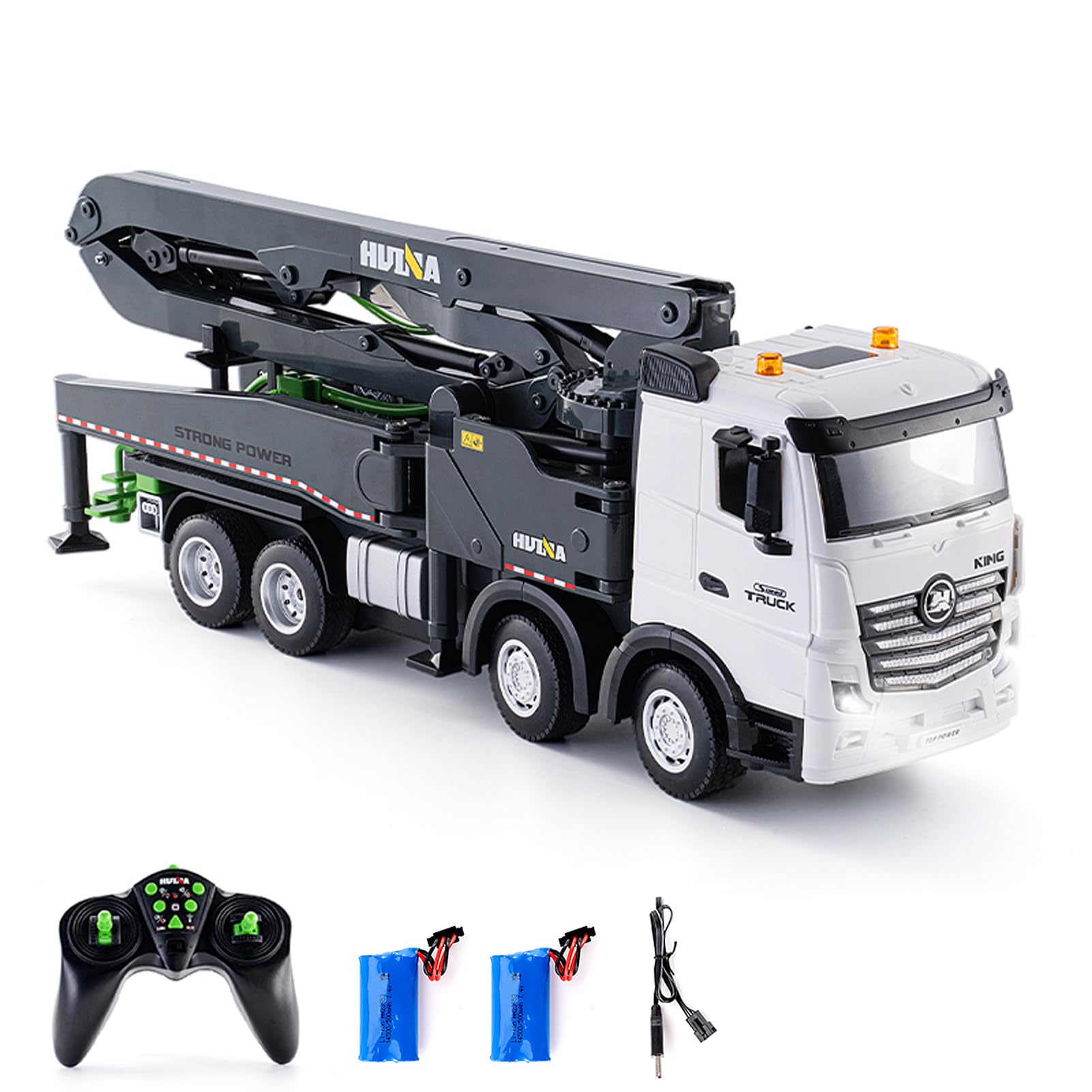 Véhicule de Chantier, Camion Pompe à Béton Télécommandé 2.4G, Modèle de Construction avec Pompe à Eau Fonctionnante, Lumières et Sons, Matériel Haute Résistance