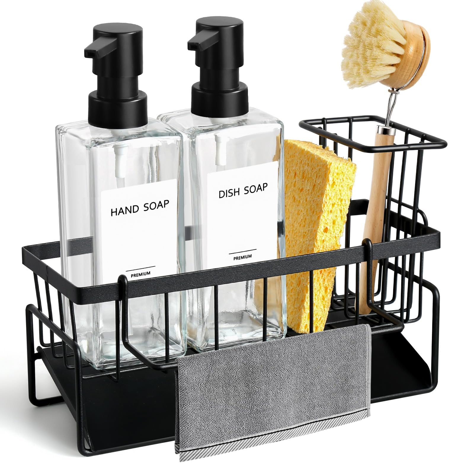 Dispensador De Jabón Para Platos Con Soporte Para Esponja, Juego De