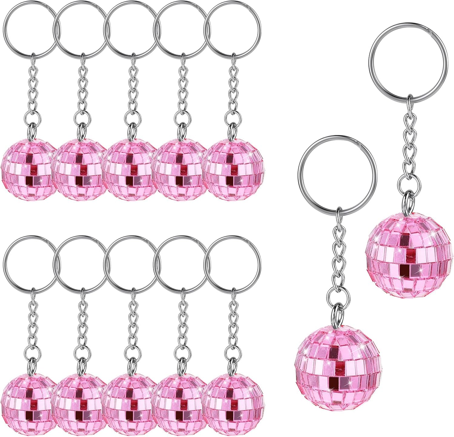 Disco Ball Keychain, 12 Pieces Disco Ball Party Favors