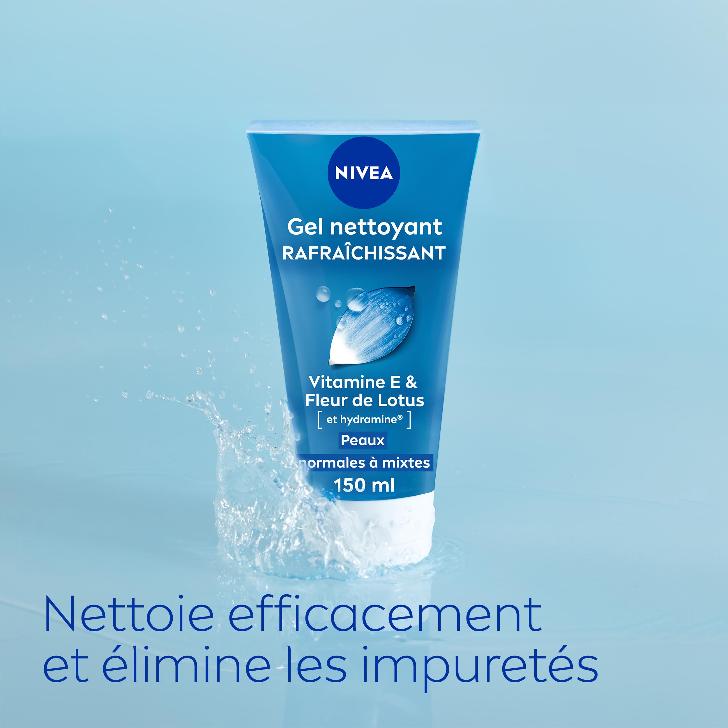 NIVEA - Gel Nettoyant Fraîcheur - Visage - Hydrate & Elimine Les Impuretés - Tonifie & Rafraîchit - Fleurs De Lotus & Hydramine - Peaux Normales À Mixtes - 150 ml