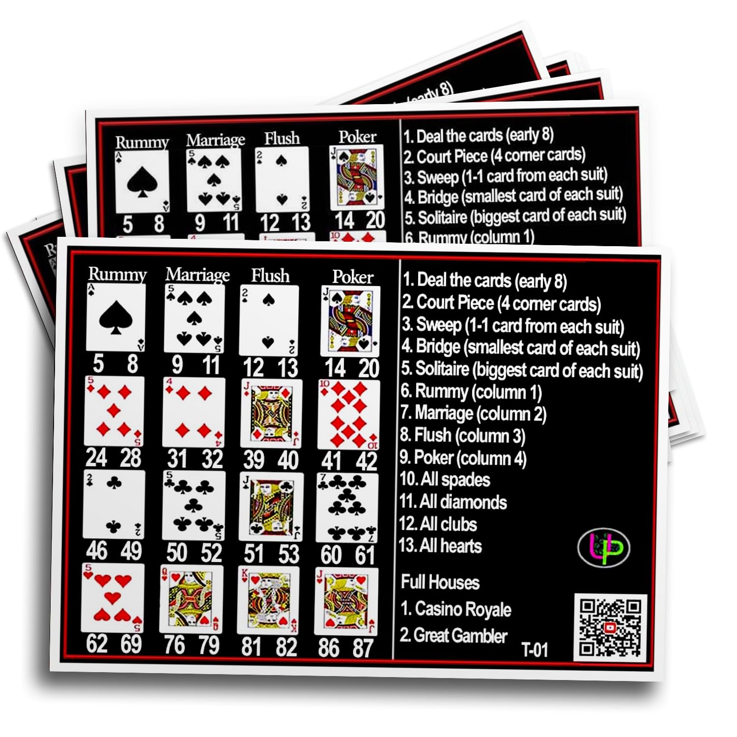 UltPult Tambola Casino Theme Tambola Tickets | Night Theme Housie Tambola Themed Bingo Game| Kitty Party Theme Housie Tickets | English | for Family & Friends (Set of 15 Tickets)