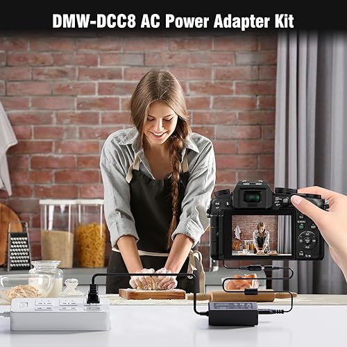 Miniatura 5 de F1TP DMW-AC10 DMW-DCC8 Adaptador de corriente de CA Batería simulada para cámaras Panasonic Lumix DMC-G5 G6 G7 GX8 G80 G81 G85 GH2 GH2K FZ200 FZ300