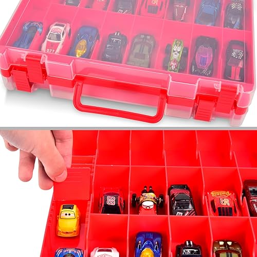 Miniatura 10 de Estuche organizador de almacenamiento de juguetes de doble cara para autos Hot Wheels para automóviles de caja de cerillas, mini juguetes, para