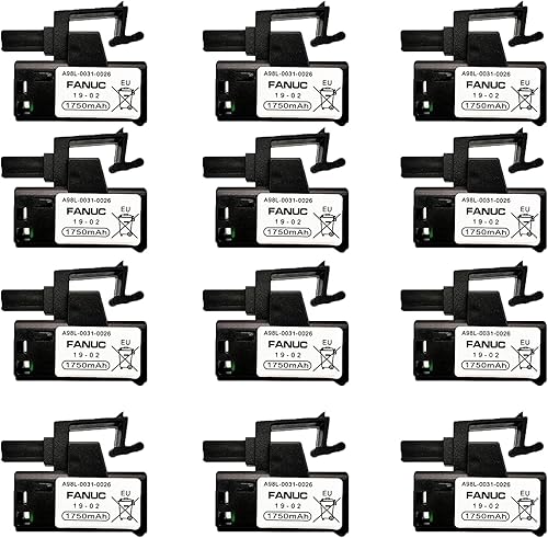 12 Pack A98L-0031-0026 Battery 3V 1750mAh PLC Battery for FANUC CNC Machine controler,Replacement for FANUC A02B-0309-K102