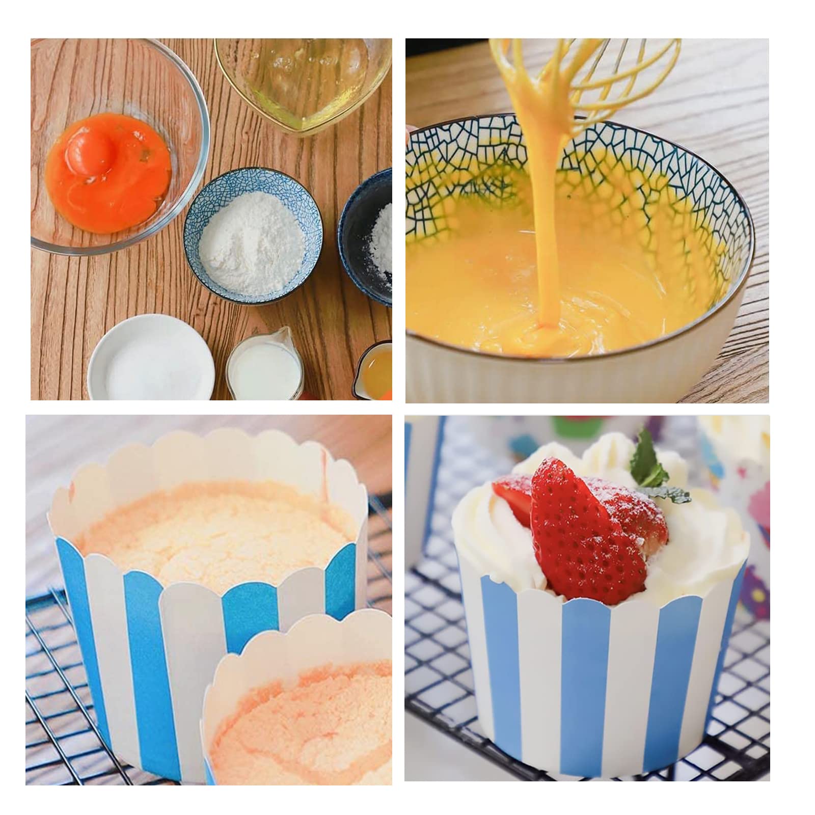 SET DA 100 Pirottini per Cupcake in Carta Antiaderente Con Rivestimento