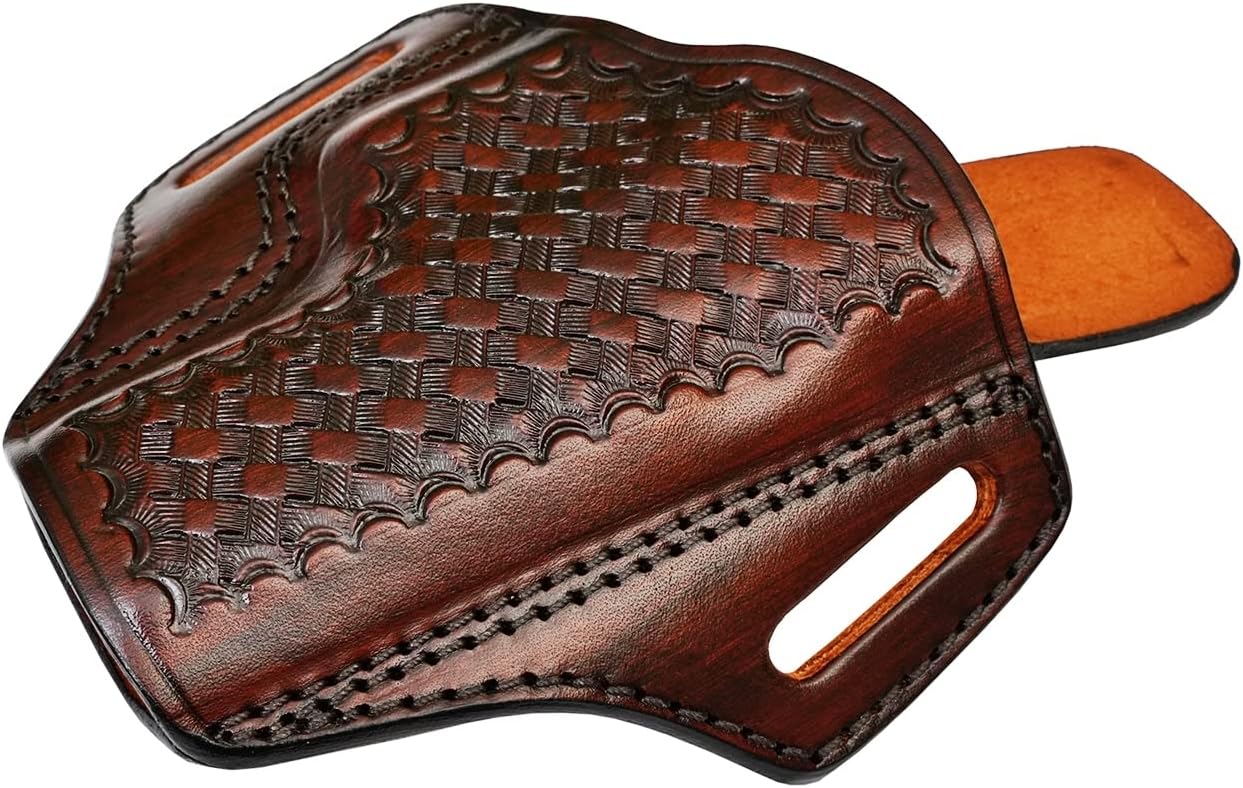 OWB Handmade Leather Holster – Basketweave, Fits Springfield SA-35 XD XD40 XDM EMP 1911