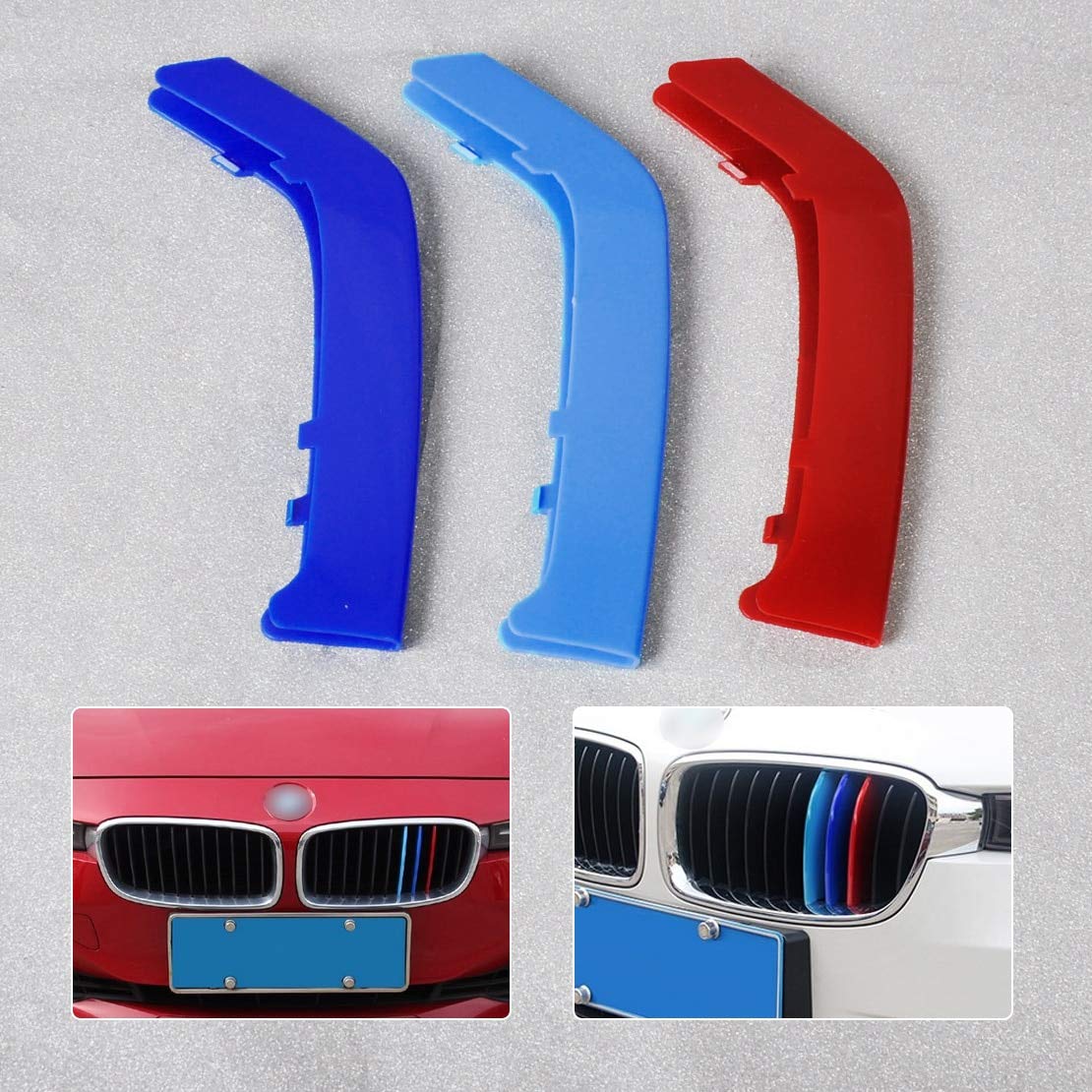 Daphot-Store - Plastic M Color Sport Front Plastic Kidney Grill Bar Cover for BMW 3 Series F30 2013 2014 2015