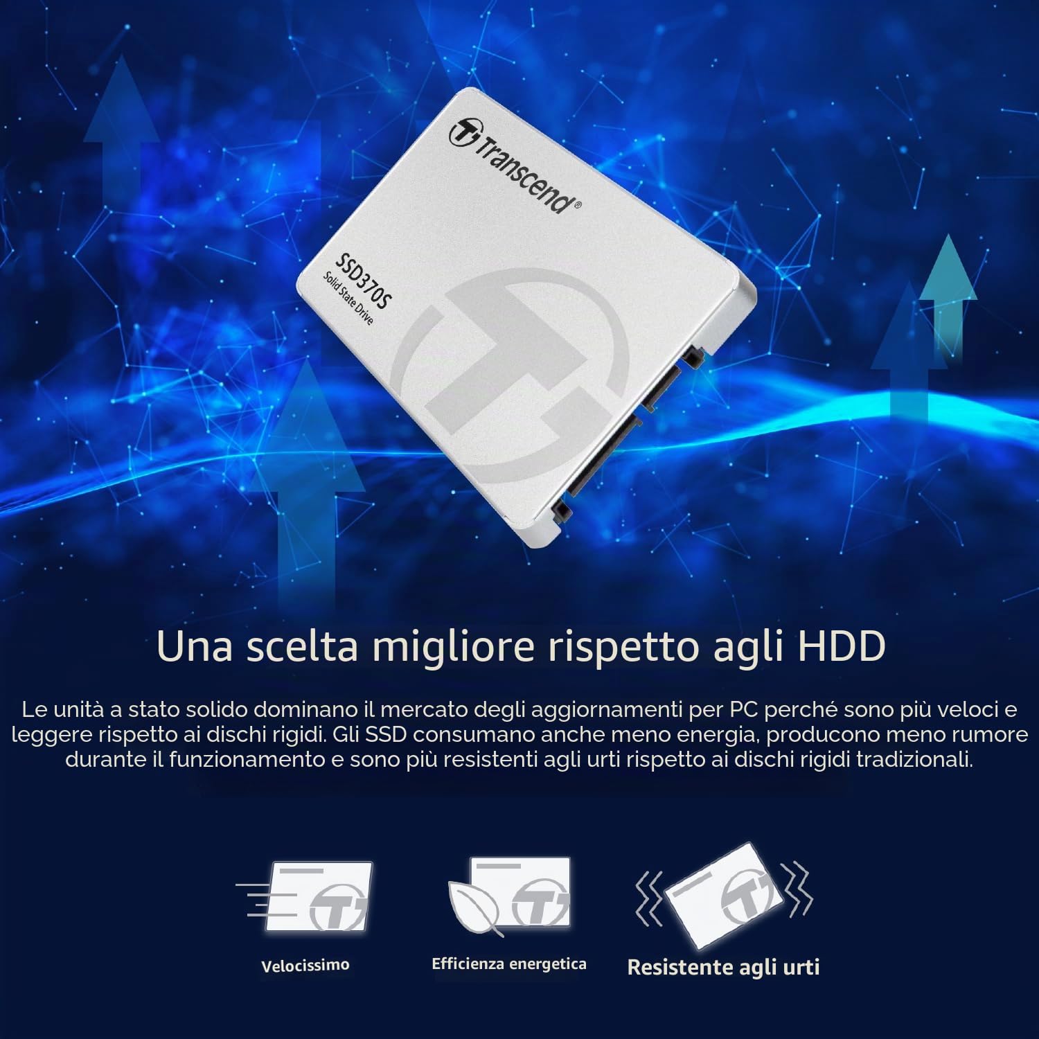 Transcend SSD interno da 32 GB SSD370S SATA III 6 Gb/s 2,5 pollici, memoria MLC NAND - TS32GSSD370S