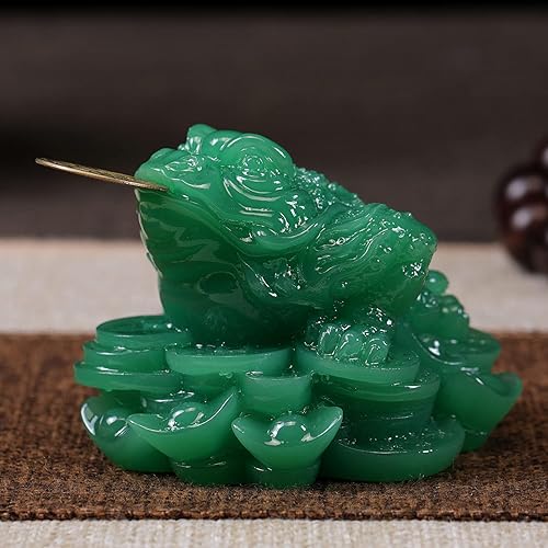 Miniatura 7 de Estatua de rana del dinero, esculturas de sapo de tres patas, Fengshui para decoración del hogar, accesorios de estatua de mesa