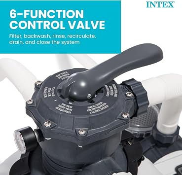 INTEX 2,800 GPH Krystal Clear Sand Filter Pump for Above Ground Pools, Swimming Pool Pump with Automatic Timer - Improved Circulation, Filtration, Clarity