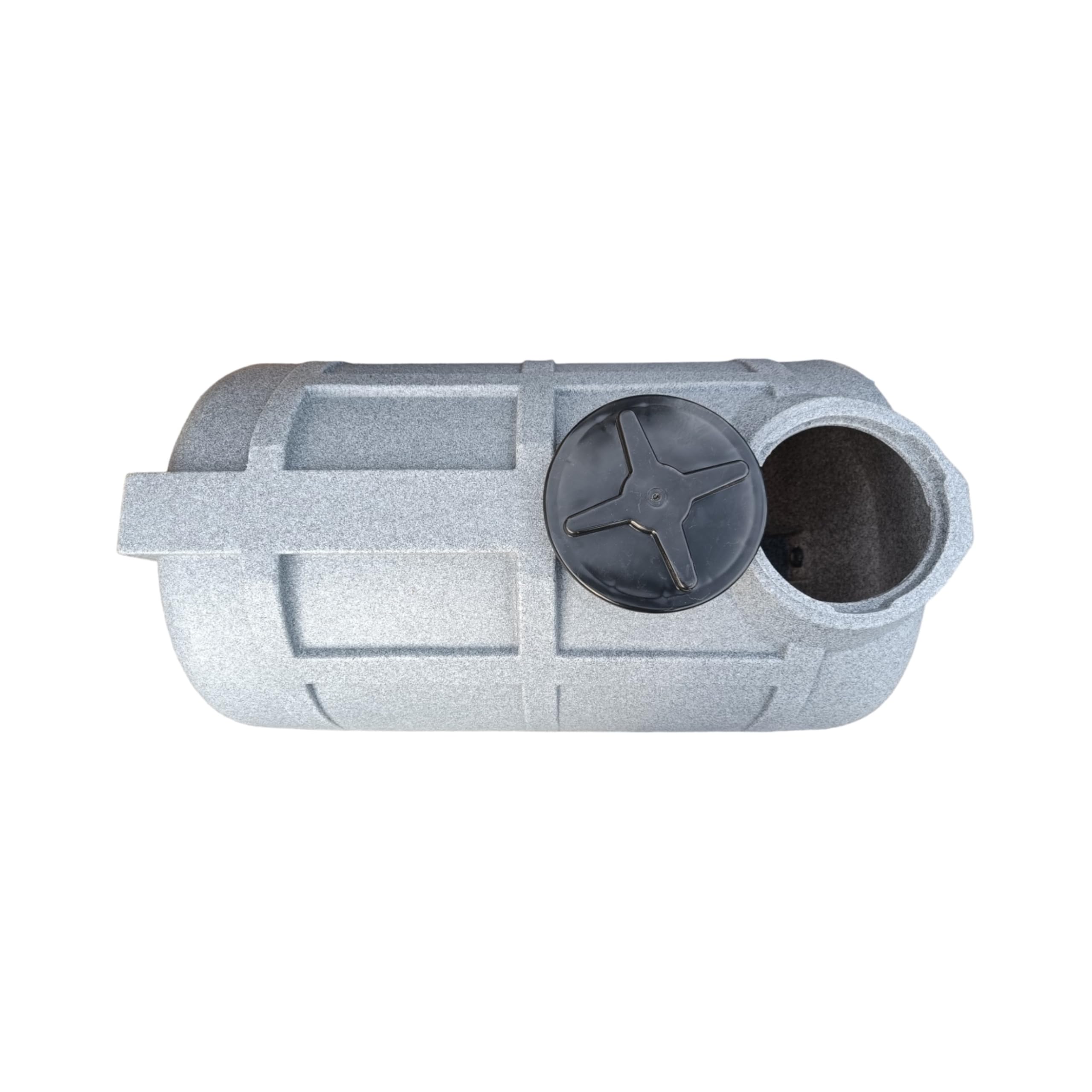 Varile Serbatoio per acqua potabile da 250 l, senza BPA, filettatura in ottone integrata da 3/4", adatto per alimenti, orizzontale (granito)