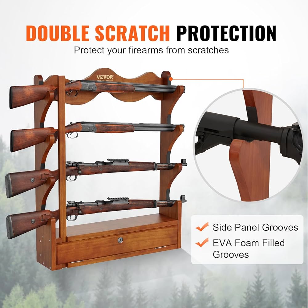 Ganta　Wall サンドバーラック Mサイズ Amazon.com: VEVOR Gun Rack, Wood Gun Rack Wall Mount, Gun