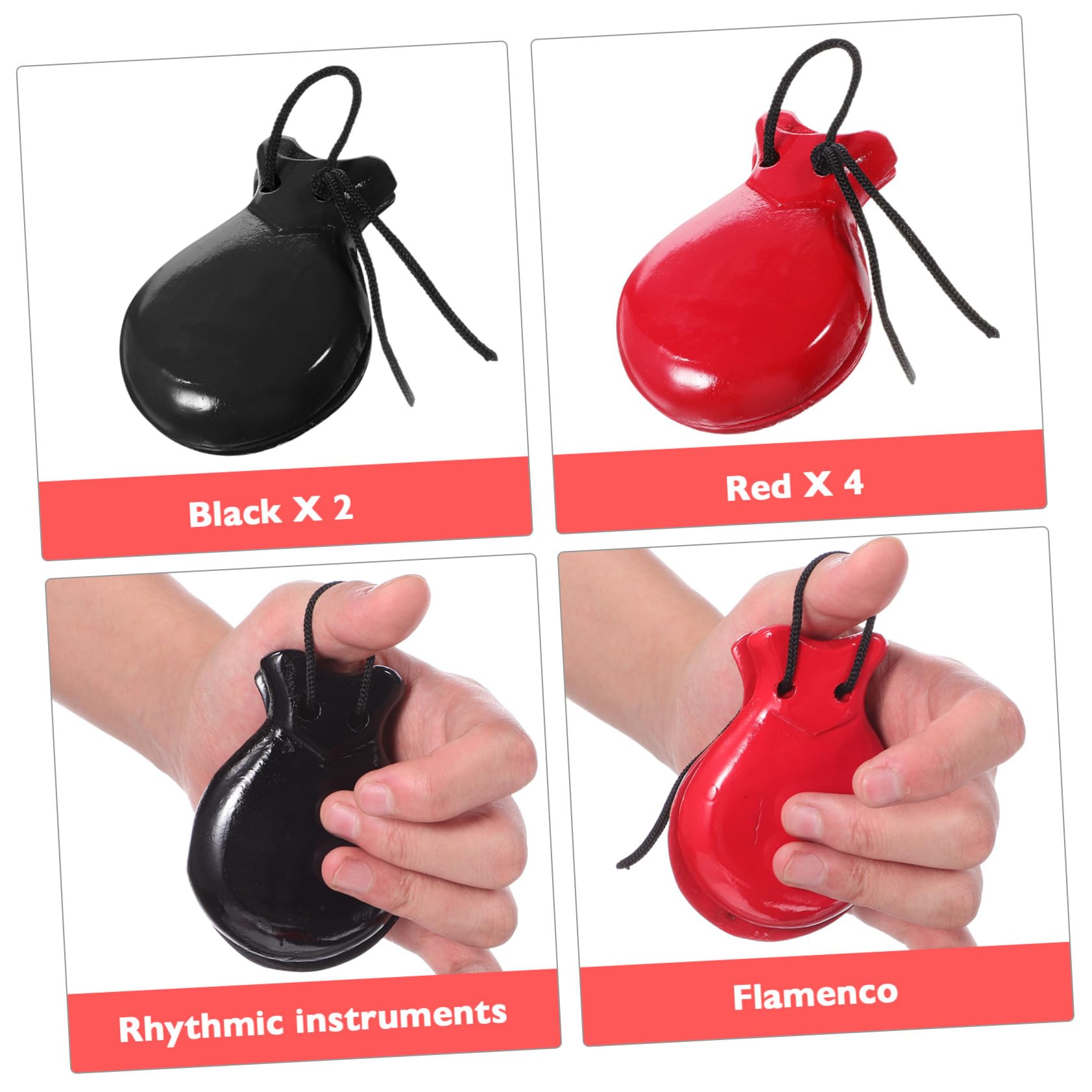 Mikinona Nacchere Di Legno Per Bambini, Giocattolo Musicale a Percussione Suono Nitido, Set 2 Paia in Legno Robusto Per Attività Educative e Sviluppo Musicale Infantile