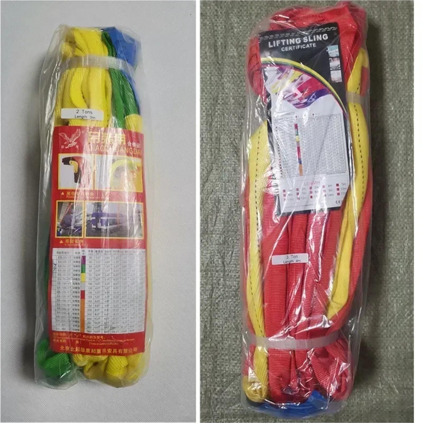 Bandschlingen Runder, weicher Hebegurt aus Polyester for Anhänger, Tragfähigkeit 1–3 Tonnen | WLL 2T Length 4m