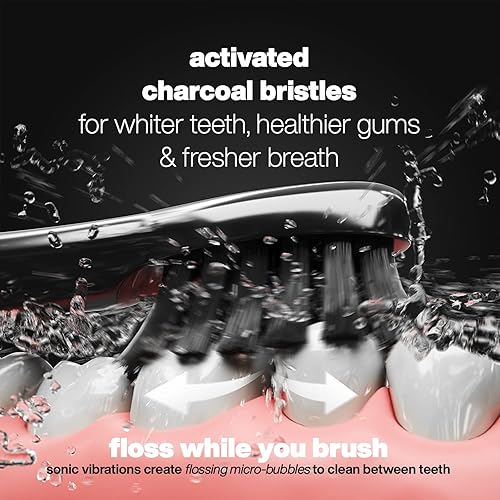 Miniatura 4 de AquaSonic Pulse - Cepillo de dientes eléctrico ultra blanqueador con cerdas blanqueadoras de carbón activado - Cepillo de dientes recargable sónico