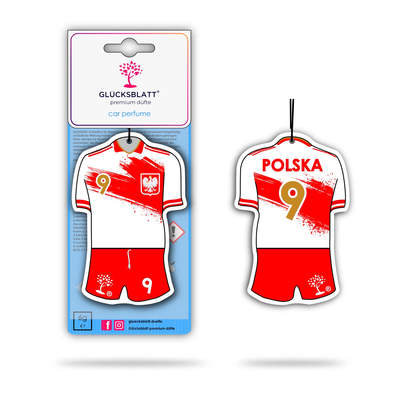 GLÜCKSBLATT premium Auto Duft Trikot Car Perfume SERBIEN SRB