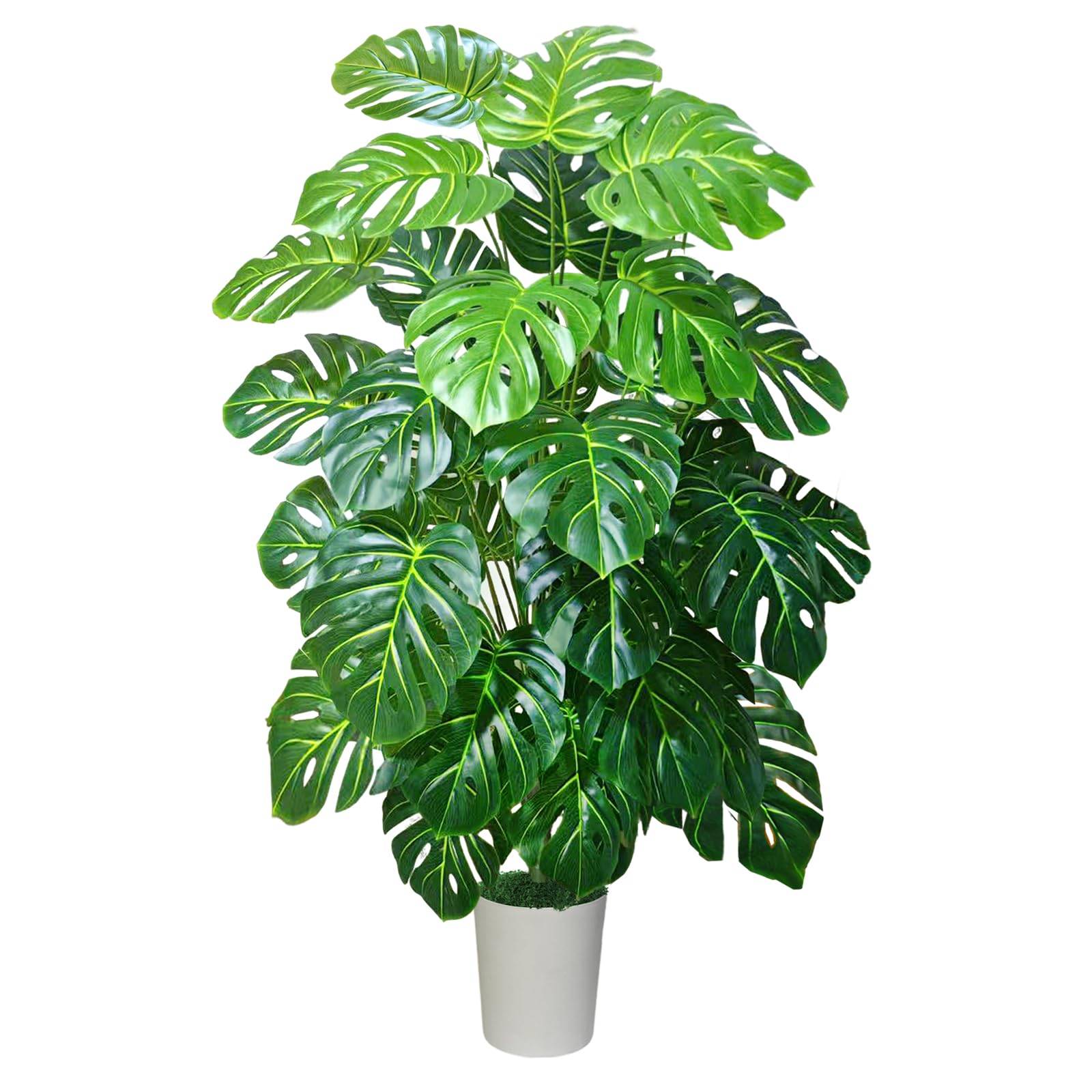 Monstera Artificielle, 135 cm, 36 Feuilles, Fausse Plante | Grande Plante Artificielle Tropicale Sans Entretien, Déco Intérieure Extérieure : Salon, Balcon, Bureaux, Espaces Commerciaux