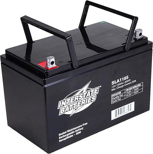 Interstate Batteries Batería Solar de 12V 100Ah 90Ah - Grupo 27, Terminal de Bandera, SLA AGM VRLA Power Patrol, Reemplazo Recargable para Solar,