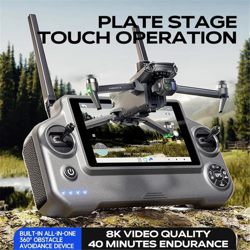 Triple battery,dron yi6 max 6000m lcd sc gps 4k z podwójną kamerą 6g wi-fi fpv z 3-osiowym gimbalem, profesjonalnym dronem rc z funkcją omijania przeszkód